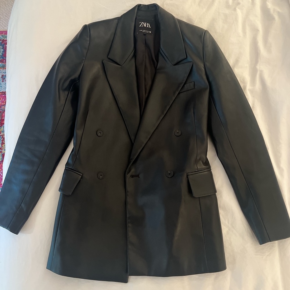 Zara Leather Blazer